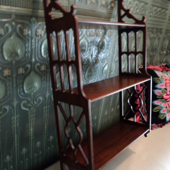 antique 3 tier wood shelf - Picture 1 of 3